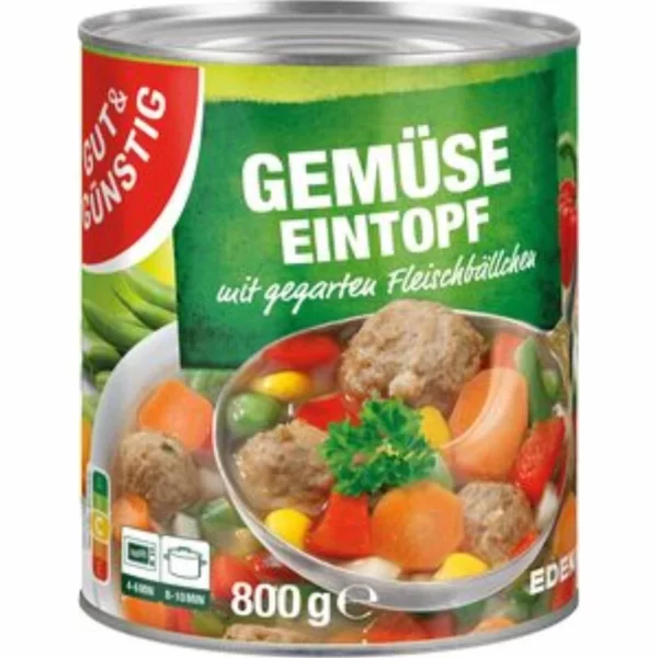 G&G GEMUESE TOPF MIT FLEISCH BAELLCHEN 800G
