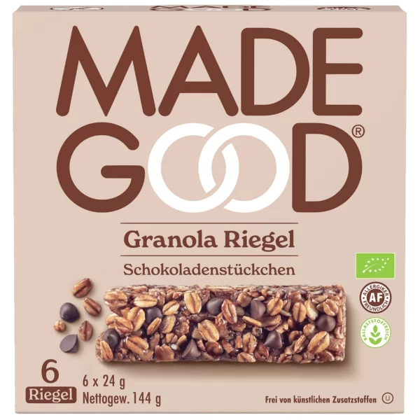 MADEGOOD GRANOLA RIEGEL CHOC CHIP 144G