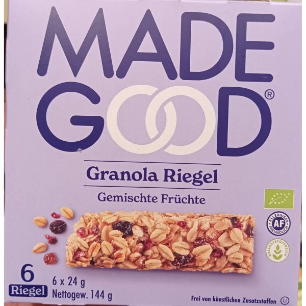 MADEGOOD GRANOLA RIEGELGEMISCHTE FRUCHTE 144G