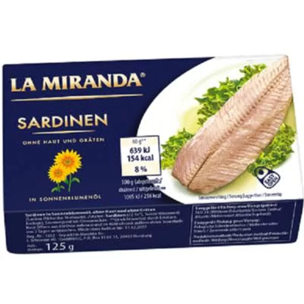 LA MIRANDA SARDINEN MIT HAUT UND GRATEN