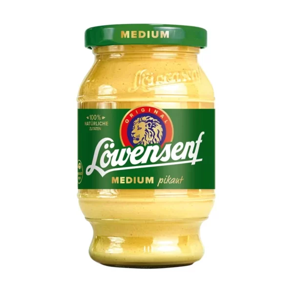 loewen_loewensenf_medium_hot_glass_jar_250ml LOEWENSENF SENF MEDIUM HOT GLASS JAR 250ML