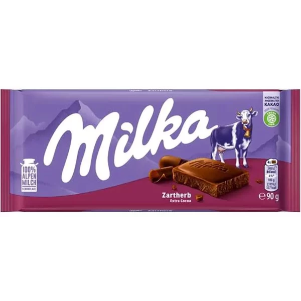 MILKA DUNKLE SCHOKO ZARTHERB 90G