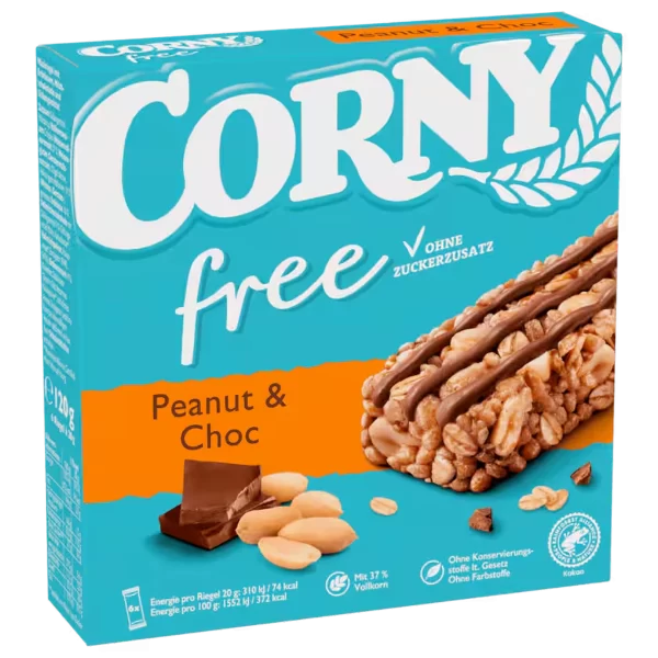 CORNY FREE PEANUT & SCHOKOLADE 6X20G